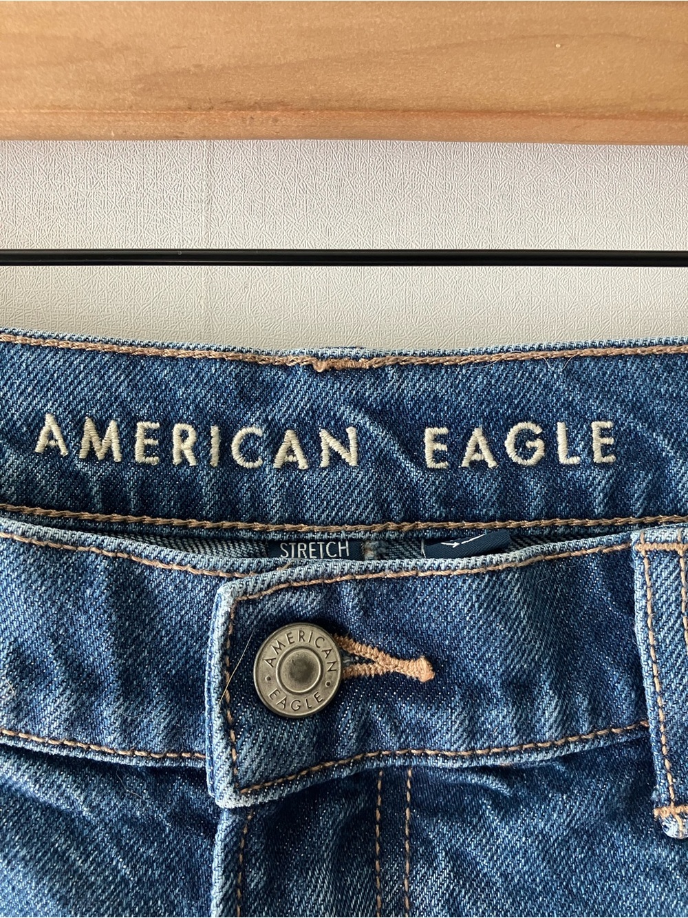 AMERICAN EAGLE Stovepipe Wide Leg Distressed Denim Sz 10 Long - Picture 8 of 10
